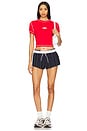 view 4 of 4 Cropped Tee in University Red