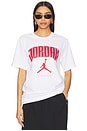 view 1 of 4 J City 88 Short Sleeve Tee in White & Gym Red