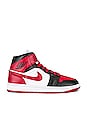view 1 of 6 Air Jordan 1 Mid Sneaker in Black, Gym Red, & White