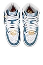 view 4 of 7 Air Jordan 1 Retro High OG Sneaker in White, Boarder Blue, & Metallic Gold
