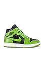 view 1 of 6 Air Jordan 1 Mid Sneaker in Black, Altitude Green, & Sail
