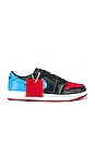 view 1 of 6 Air Jordan 1 Retro Low Og Sneaker in Black, Dark Powder Blue, & Gym Red