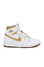 view 1 of 7 Air Jordan 1 Retro High OG Sneaker in White, Metallic Gold, & Gum Light Brown