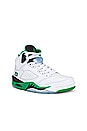 view 2 of 6 Air Jordan 5 Retro Sneaker in White, Lucky Green, Black, & Ice Blue