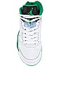 view 4 of 6 Air Jordan 5 Retro Sneaker in White, Lucky Green, Black, & Ice Blue