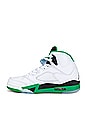 view 5 of 6 Air Jordan 5 Retro Sneaker in White, Lucky Green, Black, & Ice Blue