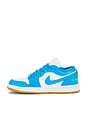 view 5 of 6 Air Jordan 1 Low Sneaker in White, Dark Powder Blue, & Gum Light Brown