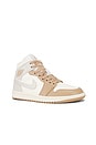view 2 of 6 Air Jordan 1 Mid Sneaker in Pale Ivory, Light Orewood Brown, Hemp & Sail