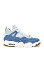 view 1 of 6 Air Jordan 4 Retro Tex Sneaker in Sail, Sail, Gum Light Brown, Worn Blue & Metallic Gold