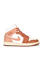 view 1 of 6 Air Jordan 1 Mid Sneaker in Sail, Light Madder Root, Madder Root & Muslin
