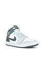 view 2 of 6 Air Jordan 1 Mid Sneaker in White, Smoke Grey & Pure Platinum