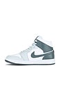 view 5 of 6 Air Jordan 1 Mid Sneaker in White, Smoke Grey & Pure Platinum
