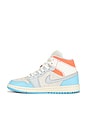 view 5 of 6 Air Jordan 1 Mid Sneaker in Sail, Blue Chill, Hot Lava & Muslin