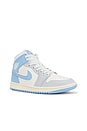 view 2 of 6 Air Jordan 1 Mid Sneaker in Psychic Blue, Neutral Grey & Sail