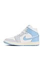 view 5 of 6 Air Jordan 1 Mid Sneaker in Psychic Blue, Neutral Grey & Sail