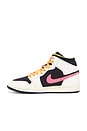 view 5 of 6 Air Jordan 1 Mid SE EDG Sneaker in Pale Ivory, Racer Pink, Black & Muslin