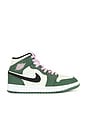 view 1 of 6 Air Jordan 1 Mid SE Sneaker in Dutch Green, Black & Barely Green