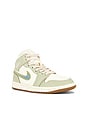 view 2 of 6 Air Jordan 1 Mid SE Sneaker in Olive Aura, Pearl White & Lawn