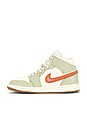 view 5 of 6 Air Jordan 1 Mid SE Sneaker in Olive Aura, Pearl White & Lawn
