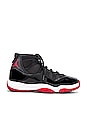 view 1 of 6 Air Jordan 11 Retro Sneaker in Black & True Red