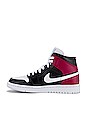 view 5 of 6 Air Jordan 1 Mid Sneaker in Black, White & Noble Red