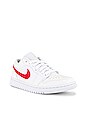 view 2 of 6 Air Jordan 1 Low Sneaker in White & University Red