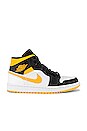 view 1 of 6 Air Jordan 1 Mid Sneaker in White, Laser Orange & Black