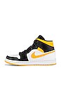view 5 of 6 Air Jordan 1 Mid Sneaker in White, Laser Orange & Black