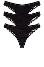 view 1 of 6 Estelle Thong 3 Pack Underwear in Black