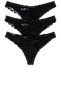 view 2 of 6 Estelle Thong 3 Pack Underwear in Black