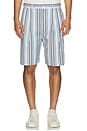 view 3 of 4 Hugh Shorts in Blue Multi Stripe