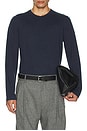 view 4 of 5 Peter Long Sleeve Pullover Sweater in Deep Teal Melange