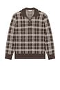 view 1 of 5 Klaus Zip Polo Sweater in Chocolate Plaid