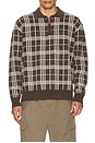 view 4 of 5 Klaus Zip Polo Sweater in Chocolate Plaid