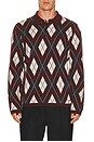 view 1 of 4 Callum Cashmere Argyle Polo in Fig Multi