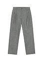 view 4 of 5 Falcon Pleated Wide Leg Trouser in Charcoal Melange