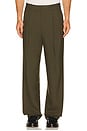 view 1 of 5 Julian Pleated Trouser in Dark Olive