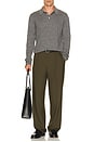 view 4 of 5 Julian Pleated Trouser in Dark Olive
