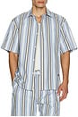 view 4 of 5 Deacon Oversized Shirt in Blue Multi Stripe