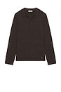 view 1 of 4 Reynolds Long Sleeve Polo in Chocolate Melange