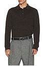 view 4 of 4 Reynolds Long Sleeve Polo in Chocolate Melange