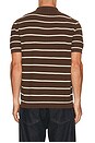 view 2 of 4 Calum Short Sleeve Polo in Chocolate Stripe