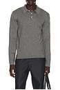 view 1 of 5 Reynolds Long Sleeve Polo in Charcoal Melange