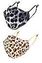 view 1 of 3 2 Pack Printed Cloth Masks in Cheetah