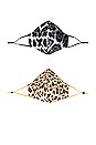 view 2 of 3 2 Pack Printed Cloth Masks in Cheetah
