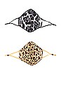 view 3 of 3 2 Pack Printed Cloth Masks in Cheetah
