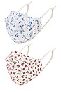view 1 of 3 2 Pack Printed Cloth Masks in Ditsy
