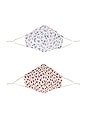 view 2 of 3 2 Pack Printed Cloth Masks in Ditsy