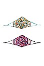 view 3 of 3 2 Pack Printed Cloth Masks in Wild Floral
