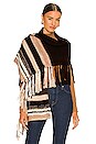 view 1 of 3 Ulanni Patchwork Fringe Scarf in Chocolate